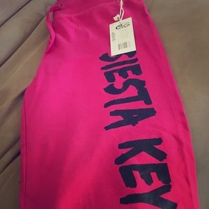 Capri sweatpants with Siesta Key down one leg